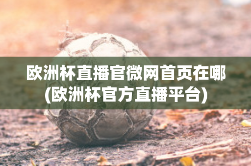 欧洲杯直播官微网首页在哪(欧洲杯官方直播平台)