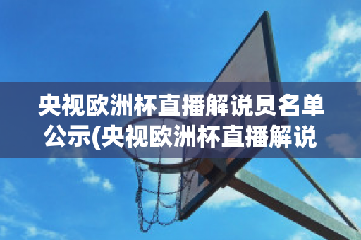 央视欧洲杯直播解说员名单公示(央视欧洲杯直播解说员名单公示表)